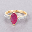1.01 Carat Genuine Ruby and White Diamond 14K Yellow Gold Ring - Rings - Custom Crafting Alliance, LLC