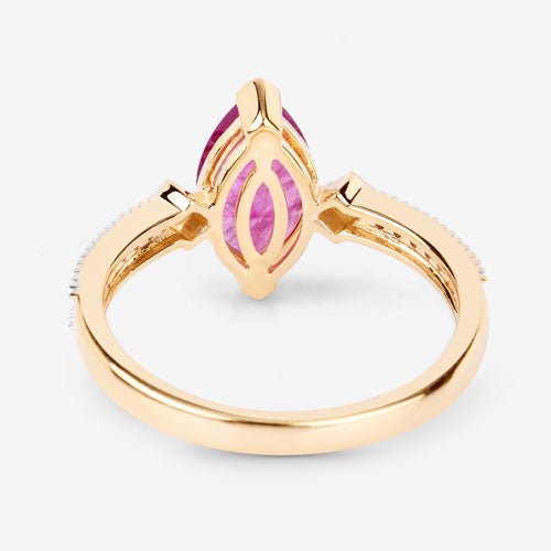 1.01 Carat Genuine Ruby and White Diamond 14K Yellow Gold Ring - Rings - Custom Crafting Alliance, LLC
