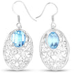 10.72 Carat Genuine Blue Topaz .925 Sterling Silver Earrings