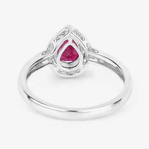 1.02 Carat Genuine Ruby and White Diamond 14K White Gold Ring - Rings - Custom Crafting Alliance, LLC