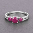1.02 Carat Genuine Ruby and White Diamond 14K White Gold Ring - Rings - Custom Crafting Alliance, LLC