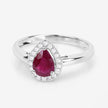 1.02 Carat Genuine Ruby and White Diamond 14K White Gold Ring - Rings - Custom Crafting Alliance, LLC