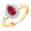 1.02 Carat Genuine Ruby and White Diamond 14K Yellow Gold Ring - Rings - Custom Crafting Alliance, LLC