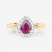 1.02 Carat Genuine Ruby and White Diamond 14K Yellow Gold Ring - Rings - Custom Crafting Alliance, LLC