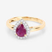 1.02 Carat Genuine Ruby and White Diamond 14K Yellow Gold Ring - Rings - Custom Crafting Alliance, LLC