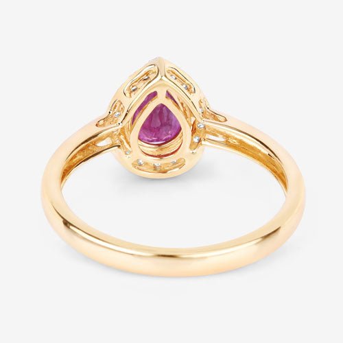1.02 Carat Genuine Ruby and White Diamond 14K Yellow Gold Ring - Rings - Custom Crafting Alliance, LLC