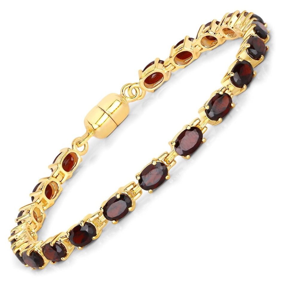 10.20 Carat Genuine Garnet .925 Sterling Silver Bracelet - Bracelets - Custom Crafting Alliance, LLC