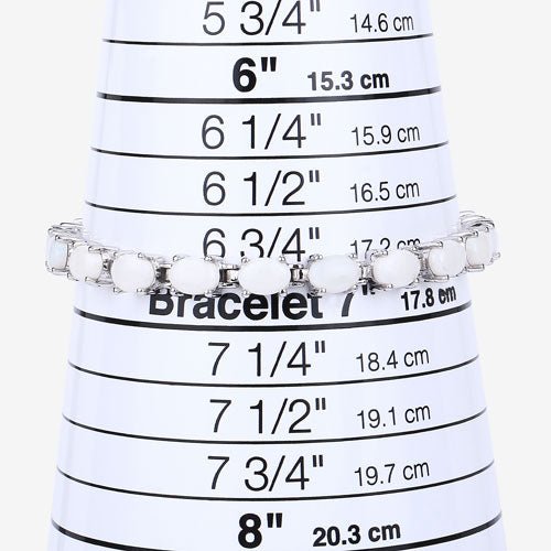 10.26 Carat Genuine Opal .925 Sterling Silver Bracelet - Bracelets - Custom Crafting Alliance, LLC