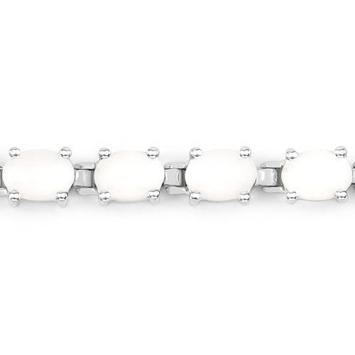 10.26 Carat Genuine Opal .925 Sterling Silver Bracelet - Bracelets - Custom Crafting Alliance, LLC