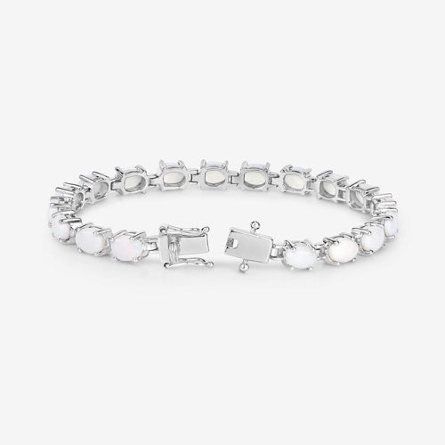 10.26 Carat Genuine Opal .925 Sterling Silver Bracelet - Bracelets - Custom Crafting Alliance, LLC