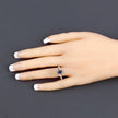 1.04 Carat Genuine Blue Sapphire and White Diamond 14K White Gold Ring - Rings - Custom Crafting Alliance, LLC
