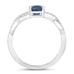 1.04 Carat Genuine Blue Sapphire and White Diamond 14K White Gold Ring - Rings - Custom Crafting Alliance, LLC