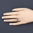 1.04 Carat Genuine Blue Sapphire and White Diamond 14K Yellow Gold Ring - Rings - Custom Crafting Alliance, LLC