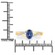 1.04 Carat Genuine Blue Sapphire and White Diamond 14K Yellow Gold Ring - Rings - Custom Crafting Alliance, LLC