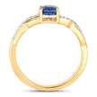1.04 Carat Genuine Blue Sapphire and White Diamond 14K Yellow Gold Ring - Rings - Custom Crafting Alliance, LLC