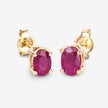 1.04 Carat Genuine Ruby 10K Yellow Gold Earrings - Earrings - Custom Crafting Alliance, LLC