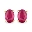 1.04 Carat Genuine Ruby 10K Yellow Gold Earrings - Earrings - Custom Crafting Alliance, LLC