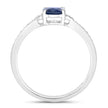 1.05 Carat Genuine Blue Sapphire and White Diamond 10K White Gold Ring - Rings - Custom Crafting Alliance, LLC