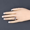 1.05 Carat Genuine Blue Sapphire and White Diamond 10K White Gold Ring - Rings - Custom Crafting Alliance, LLC