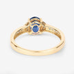 1.05 Carat Genuine Blue Sapphire and White Diamond 10K Yellow Gold Ring - Rings - Custom Crafting Alliance, LLC