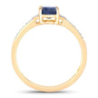 1.05 Carat Genuine Blue Sapphire and White Diamond 10K Yellow Gold Ring - Rings - Custom Crafting Alliance, LLC