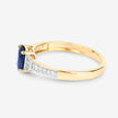 1.05 Carat Genuine Blue Sapphire and White Diamond 10K Yellow Gold Ring - Rings - Custom Crafting Alliance, LLC