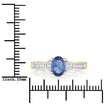 1.05 Carat Genuine Blue Sapphire and White Diamond 10K Yellow Gold Ring - Rings - Custom Crafting Alliance, LLC