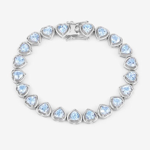 10.50 Carat Genuine Blue Topaz .925 Sterling Silver Bracelet - Bracelets - Custom Crafting Alliance, LLC