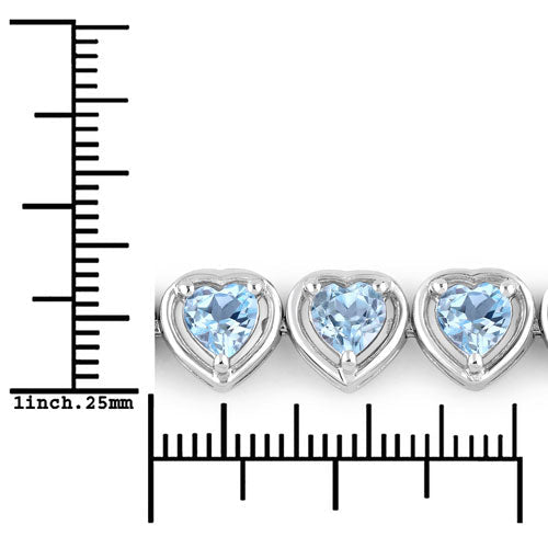 10.50 Carat Genuine Blue Topaz .925 Sterling Silver Bracelet - Bracelets - Custom Crafting Alliance, LLC