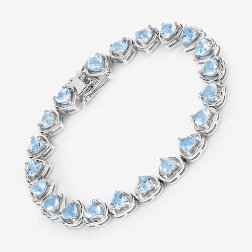 10.50 Carat Genuine Blue Topaz .925 Sterling Silver Bracelet - Bracelets - Custom Crafting Alliance, LLC