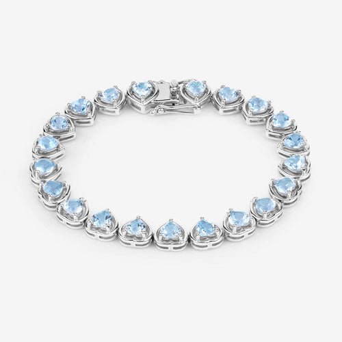 10.50 Carat Genuine Blue Topaz .925 Sterling Silver Bracelet - Bracelets - Custom Crafting Alliance, LLC