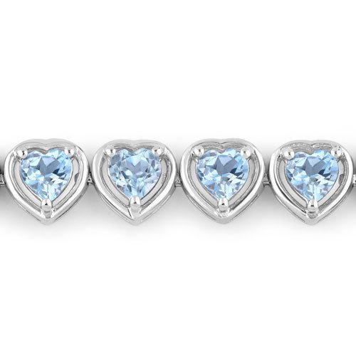 10.50 Carat Genuine Blue Topaz .925 Sterling Silver Bracelet - Bracelets - Custom Crafting Alliance, LLC