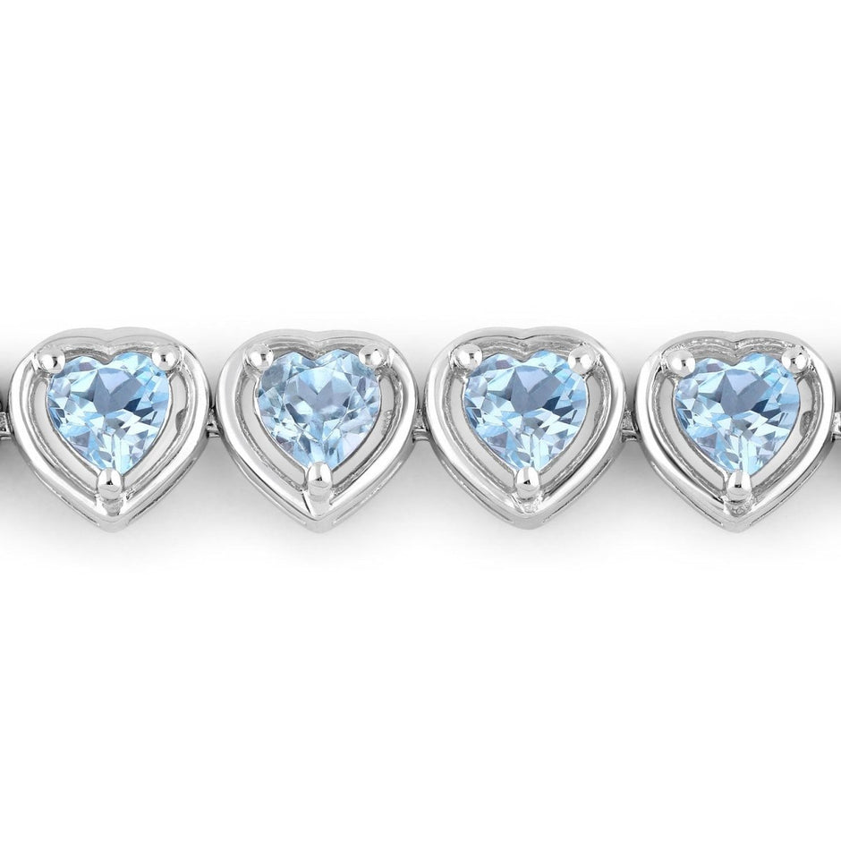 10.50 Carat Genuine Blue Topaz .925 Sterling Silver Bracelet - Bracelets - Custom Crafting Alliance, LLC
