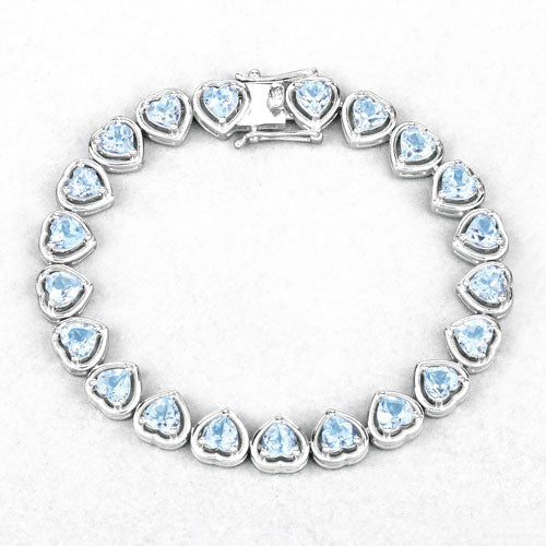 10.50 Carat Genuine Blue Topaz .925 Sterling Silver Bracelet - Bracelets - Custom Crafting Alliance, LLC