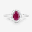 1.06 Carat Genuine Ruby and White Diamond 14K White Gold Ring - Rings - Custom Crafting Alliance, LLC