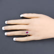 1.06 Carat Genuine Ruby and White Diamond 14K White Gold Ring - Rings - Custom Crafting Alliance, LLC