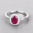1.06 Carat Genuine Ruby and White Diamond 14K White Gold Ring - Rings - Custom Crafting Alliance, LLC