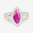 1.06 Carat Genuine Ruby and White Diamond 14K Yellow Gold Ring - Rings - Custom Crafting Alliance, LLC
