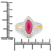 1.06 Carat Genuine Ruby and White Diamond 14K Yellow Gold Ring - Rings - Custom Crafting Alliance, LLC