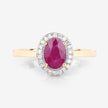 1.06 Carat Genuine Ruby and White Diamond 14K Yellow Gold Ring - Rings - Custom Crafting Alliance, LLC