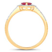 1.06 Carat Genuine Ruby and White Diamond 14K Yellow Gold Ring - Rings - Custom Crafting Alliance, LLC