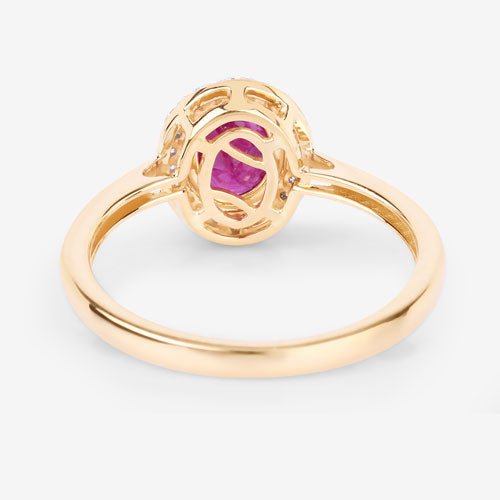 1.06 Carat Genuine Ruby and White Diamond 14K Yellow Gold Ring - Rings - Custom Crafting Alliance, LLC