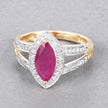 1.06 Carat Genuine Ruby and White Diamond 14K Yellow Gold Ring - Rings - Custom Crafting Alliance, LLC