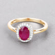 1.06 Carat Genuine Ruby and White Diamond 14K Yellow Gold Ring - Rings - Custom Crafting Alliance, LLC