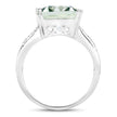 10.64 Carat Genuine Green Amethyst and White Topaz .925 Sterling Silver Ring - Rings - Custom Crafting Alliance, LLC