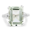 10.64 Carat Genuine Green Amethyst and White Topaz .925 Sterling Silver Ring - Rings - Custom Crafting Alliance, LLC
