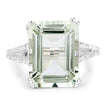 10.64 Carat Genuine Green Amethyst and White Topaz .925 Sterling Silver Ring - Rings - Custom Crafting Alliance, LLC