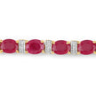 7.76 Carat Genuine Ruby and White Diamond 14K Yellow Gold Bracelet