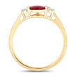 1.08 Carat Genuine Ruby and White Diamond 14K Yellow Gold Ring - Rings - Custom Crafting Alliance, LLC