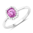 1.09 Carat Genuine Pink Sapphire and White Diamond 14K White Gold Ring - Rings - Custom Crafting Alliance, LLC